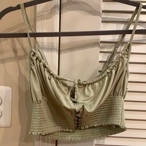 Green crop top
